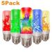 5 Pack LED Flame Effect Fire Light Bulbs E27 Flickering Fire Atmosphere Party Decorative Lamps Yellow/ Blue/ Green/Red/Multicolor