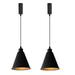 FSLiving J-Type Industrial Track Light Juno Track Pendant Lighting Fixtures Vintage Creative Ceiling Light Fixtures Black Retro Chandelier Track Mount for Dining Room Bedroom Kitchen(2 Pack)