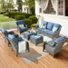 Ovios High-Back Patio Furniture 7 Pieces Outdoor Conversation Set Wicker Rattan Sectional Sofa for Backyard