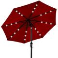 Best Choice Products 10ft Solar LED Lighted Patio Umbrella w/ Tilt Adjustment UV-Resistant Fabric - Red