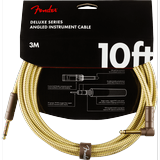 Genuine Fender 10 Deluxe Series Gold Tweed Instrument Cable #0990820091 - 10 ft