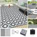 Findosom 6 x9 Large RV Outdoor Mat Reversible Outdoor Rug Patio Rug Plastic Straw Area Rug Mat Foldable Portable Camping Rugs Modern Floor Mat for RV Patio Backyard Deck Picnic Beach Gray
