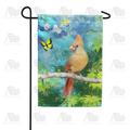 America Forever Spring Cardinal Garden Flag 12.5 x 18 inches Double Sided Bird Butterflies Colorful Flower - Seasonal Yard Lawn Outdoor Decorative Forest Garden Flag