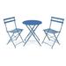 Nora 3 Piece Sturdy and Light Weight Bistro Furniture Set â€“ 2 Stylish Modern Chairs With a Table - Blue