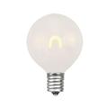 Novelty Lights 25 Pack G40 LED Plastic Flex Filament Outdoor Patio Globe Replacement Bulbs Frosted Warm White Dimmable E12/C7 Base 0.8 Watt