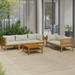 Suzicca 6 Piece Patio Set with Cushion Solid Acacia Wood