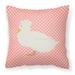 Crested Duck Pink Check Fabric Decorative Pillow