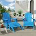 Polytrends Laguna All Weather Poly Outdoor Patio Adirondack Chair Conversation Set - (4-Piece) Pacific Blue