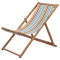 Festnight Folding Beach Chair Fabric and Wooden Frame Multicolor
