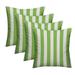 RSH DÃ©cor Indoor Outdoor Set of 4 Pillows 20 x 20 Kiwi Green & White Stripe