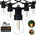 Lohoms Outdoor String Lights 48FT LED Waterproof Commercial Grade Patio Light with 15 Bulbs S14 Fairy Lamp Extendable Decorative Cafe Patio Lights for Bistro Garden Porch Indoor Outdoor