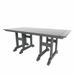 WestinTrends Malibu Outdoor Dining Table for 6 All Weather Poly Lumber Adirondack 71 Trestle Long Dining Table with Umbrella Hole Gray