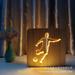 Play Basketball Led Night Light Solid Wood Low Energy Used Button Switch Soft Warm Light Creative Friends Gift Bedroom Home Decoration