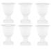 White Plastic Urn Planter for Outdoor Plants 13.8 inch Pedestal Planters Set of 6