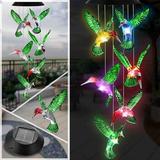 Wind Chimes as A Gift for Mom Grandmother Wife Women Solar Hummingbird Wind Chimes with Color Change for Patio Party Garden Decoration Hanging LED Memorial Wind Chimes