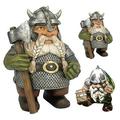 Cheer US Viking Victor Dwarf Gnome Statue Outdoor Gnome Figurines with Axe Outdoor Gnome Figurines Full Color Decoration Viking gnome Courtyard Sculpture for Home Garden Yard Lawn