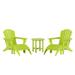 Westin Outdoor 5-Pieces Adirondack Patio Chat Seating Set with Ottoman & Side Table Included Lime Green