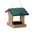Birds Choice SN100 Two-Sided Hopper Feeder Recycled Hanging Bird Feeder Small Taupe/Green