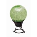 10 in. Gazing Globe in Light Green with Crackle