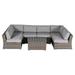 Living Source International 7-Piece Outdoor Seating Set with Cushions in Gray