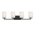 Designers Fountain Leavenworth 4 Light Matte Black Bathroom Vanity Light Fixture D257M-4B-MB