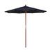 Belen Kox 7.5 Grove Series Patio Umbrella With Wood Pole Hardwood Ribs Push Lift With Pacifica Navy Fabric