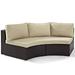 Pemberly Row Wicker Patio Round Sectional Sofa with Sand Cushions