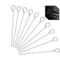 Happon Skewers 10pcs & 4pcs BBQ Grill Mats 12 Inch Stainless Steel Skewers Roast Goose needle Barbecue Skewers for BBQ Chicken