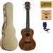 Luna Guitars Concert Ukulele UKE CORAL Solid Mahogany Tweed Case Bundle