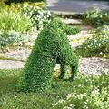 Pudcoco Garden Decor Dog Statue Faux Boxwood Peeing Dog Topiary Outdoor Decor for Patio Yard Lawn Ornaments Garden Art