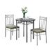 Pemberly Row Metal 3 Piece Bistro Set in Cappuccino and Silver