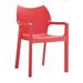 Compamia ISP028-RED Diva Resin Outdoor Dining Arm Chair Red - set of 2