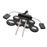 Goolrc Compact Size USB Roll-Up Silicon Digital Electronic Drum Set Kit with 7 Pads Drumsticks Foot Pedals for Beginners Children Kids