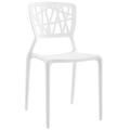 Modern Contemporary Urban Design Outdoor Kitchen Room Dining Side Chair White Plastic