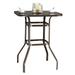 31.5 Outdoor Bistro Table Square Steel Frame High Top Bar Table All Weather Patio Bar Table Tempered Glass Table Top Garden Porch Bistro Bar Height Table JA2121