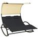 vidaXL Double Sunlounger Patio Lounge Chair with Canopy Outdoor Rocking Sunbed