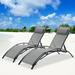 Family Set 2 PCS Set Chaise Lounge Outdoor Lounge Chair Lounger Recliner Chair For Patio Lawn Beach Pool Side Sunbathing