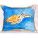 Betsy Drake Brown Sea Turtle Large Indoor-Outdoor Pillow 16 in. x 20 in.