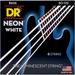 DR Strings Hi-Def NEON White Coated Medium 6-String Bass Strings