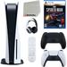 Sony Playstation 5 Disc Version (Sony PS5 Disc) with Midnight Black Extra Controller Headset Media Remote Spider-Man: Miles Morales Ultimate Launch Edition and Microfiber Cleaning Cloth Bundle