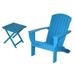 RSI Riverstone Solid Cedar Adirondack Extra Wide Chair with build in bottle opener & matching folding table - Teal