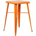 Flash Furniture 23.75 Square Metal Indoor-Outdoor Bar Height Table Orange