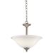 2 Light Contemporary Decorative Inverted Pendant Light Fixture with Satin Etched White Glass-Brushed Nickel Finish-White Etched Glass Color-Led