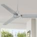 52 Casa Vieja Plaza DC Modern Industrial 3 Blade Indoor Outdoor Ceiling Fan with Remote Control Brushed Nickel Damp Rated for Patio Exterior House