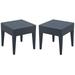 Home Square Square Patio End Table in Dark Gray - Set of 2