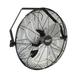 Comfort Zone 18â€� High-Velocity 3-Speed Industrial Wall Mount Fan 360-Degree Angle Adjustment All-Metal Construction and Steel Mounting Bracket Black