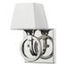 HomeRoots 7.5 x 4.5 x 4.5 in. Josephine 1-Light Polished Nickel Sconce with Etched Glass Shade