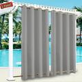 CJC Outdoor Curtains Weatherproof Blackout Thermal Insulated Double Grommet(Top and Bottom) for Garden Patio Gazebo Pergola 1 Panel