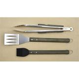 Charcoal Companion CC1000 Oval Pro Chef Espresso Barbecue Tool Set 3 Piece