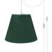 Aspen Creative 73053-21 One-Light Plug-In Swag Pendant Light Conversion Kit with Transitional Pleated Empire Fabric Lamp Shade Green 13 width